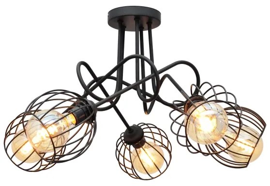 Lampadario a plafone OXFORD 5xE27/15W/230V nero