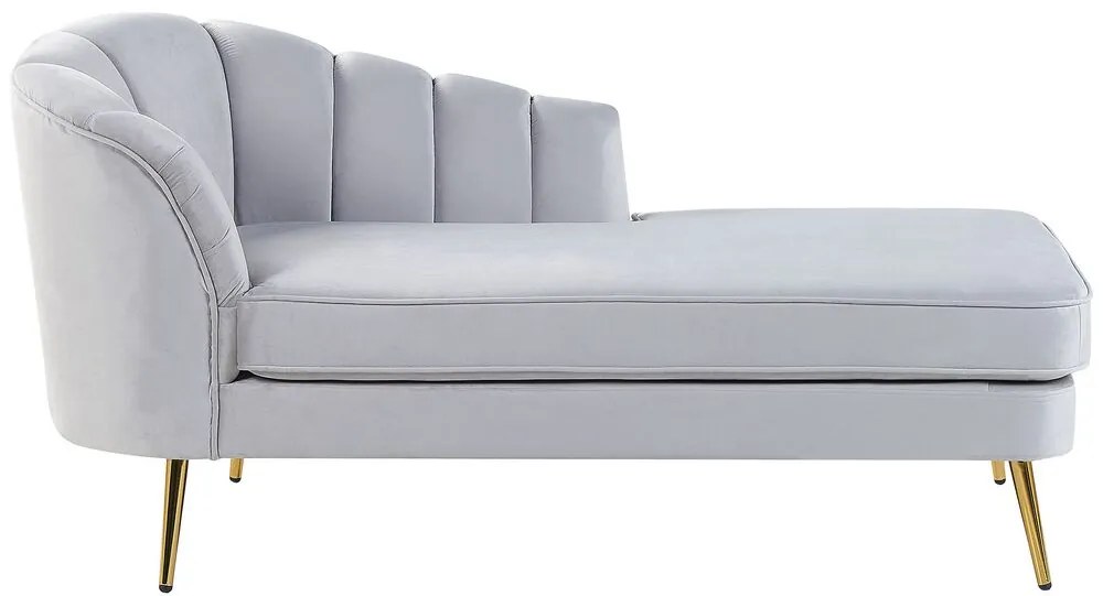 Chaise longue bouclé grigio chiaro sinistra ALLIER Beliani