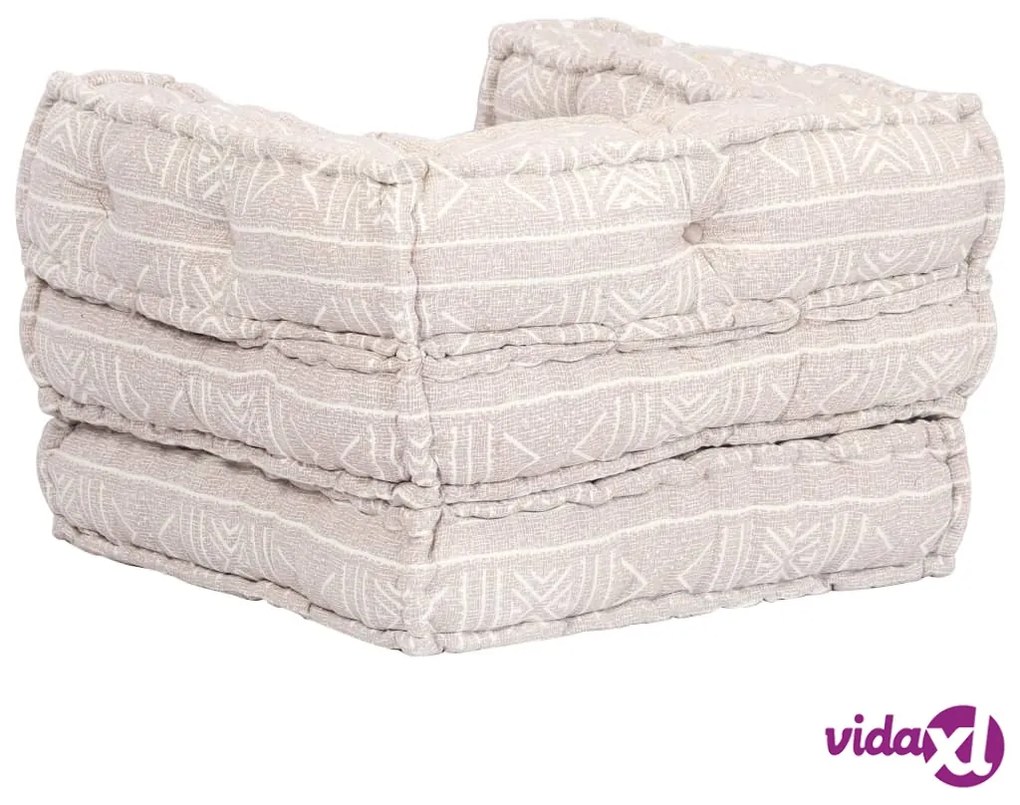 vidaXL Pouf Modulare Singolo Beige in Tessuto