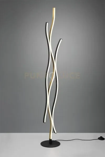 Piantana blaze led ondulata metallo 441210308 ottone e nero