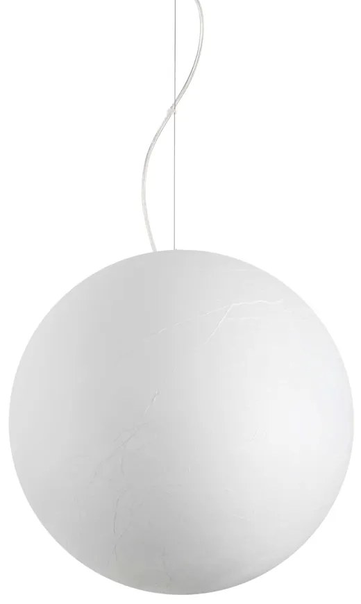 Sospensione Moderna Carta Metallo Bianco 1 Luce E27 D50Cm