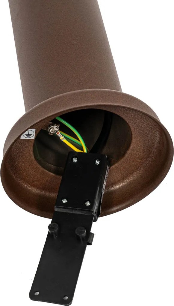 Lampione da esterno marrone ruggine con opalino 80 cm IP44 - Rox