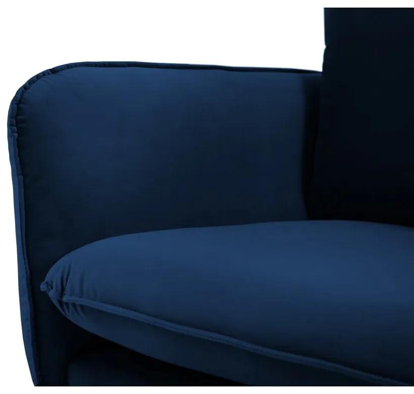 Divano in velluto blu 230 cm Vienna - Cosmopolitan Design