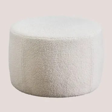 Puff In Ciniglia Jaldinguer Ciniglia Blanc - Sklum