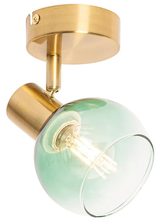 Faretto Art Déco oro con vetro verde - Vidro