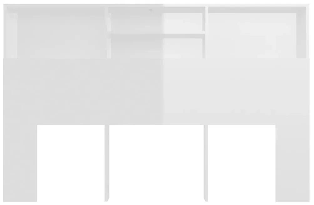 Testiera con scomparti bianco lucido 160x19x103,5 cm