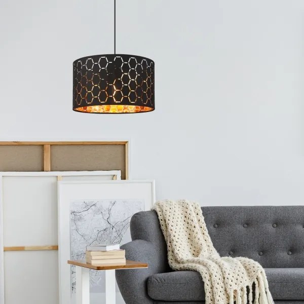 Lampada a sospensione con cavo ULLE 1xE27/15W/230V, nera