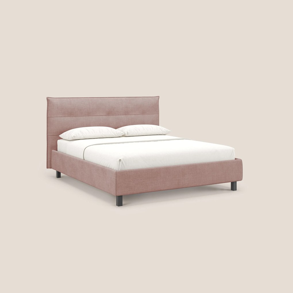 Liam letto contenitore con testata trapuntata in tessuto smacchiabile T17 rosa