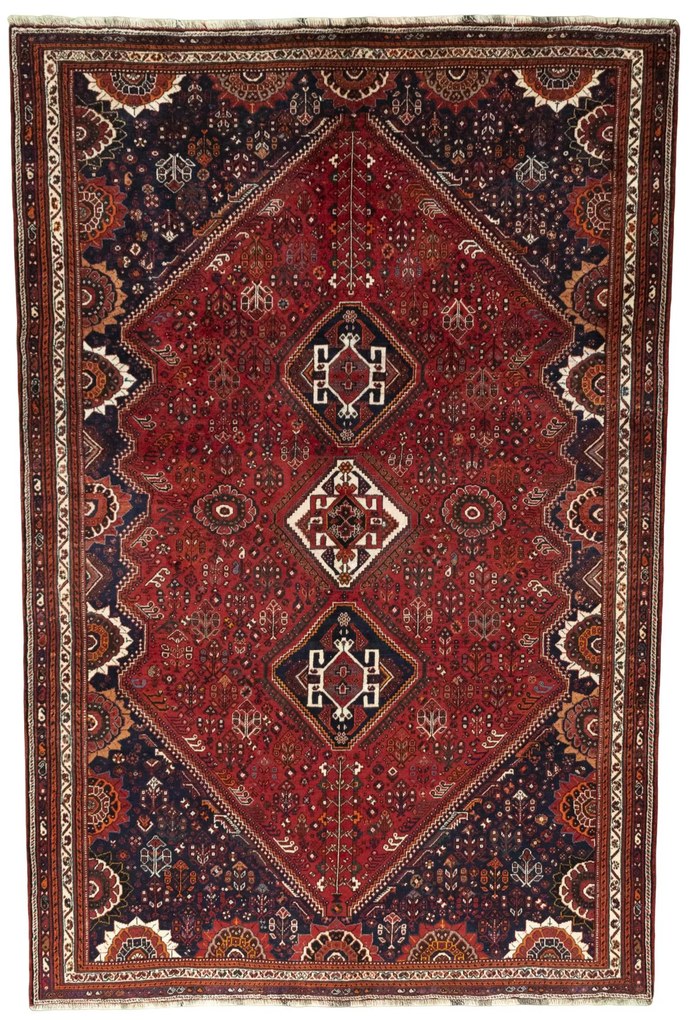 Shiraz Tappeto persiano 340x230 Rosso (Iran) Annodato A Mano