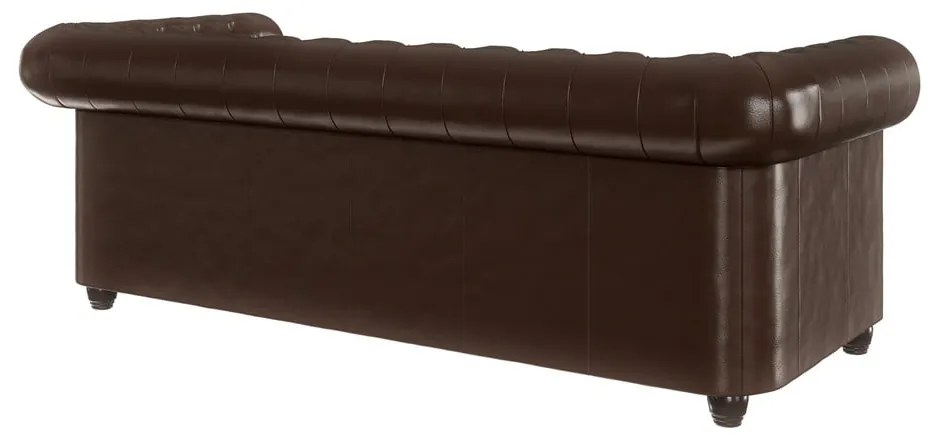 Divano letto marrone scuro in similpelle 203 cm York - Ropez