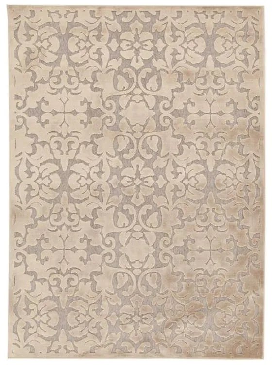 Tappeto Florentine Baroque mosaico in viscosa beige, L 200 x L 140 cm