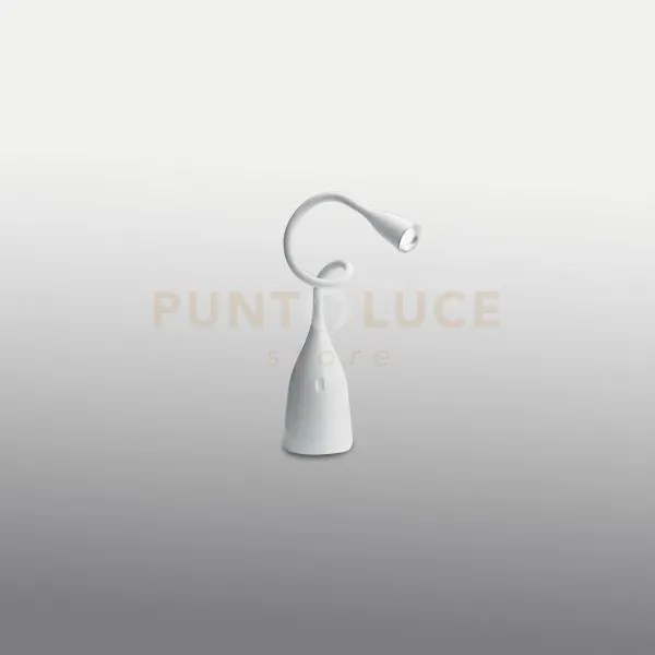 Gls020- lampada da tavolo bianco lucido flessibile con braccio in s...