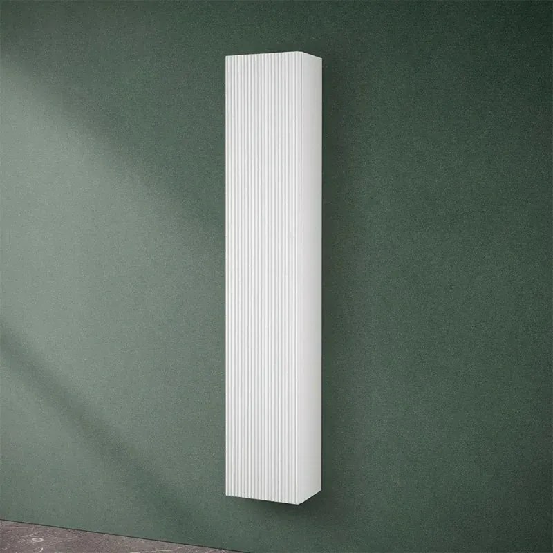 Pensile bagno sospeso cannettato H 150 cm bianco opaco Bali