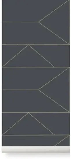 Tapete Lines von Ferm Living - Graphite