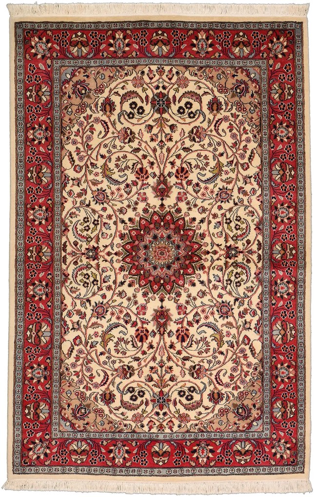 Isfahan Tappeto 190 x 130 Beige (Pakistan) Annodato A Mano