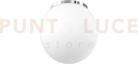 Mars plafoniera montatura cromo vetro bianco d.25 cm 1 luce attacco...