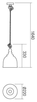 Redo 01-1399 - Lampadario a sospensione con filo KASHI 1xE27/42W/230V