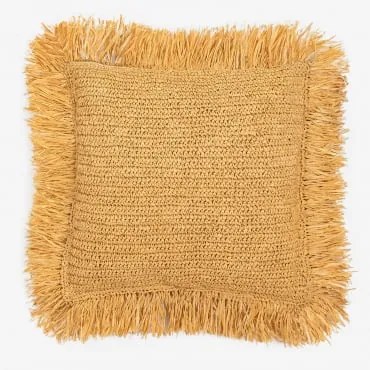 Cuscino Quadrato In Rafia Intrecciata (45x45 Cm) Doncka Natural - Sklum