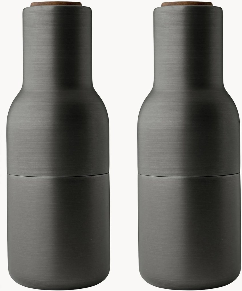 Set macina sale e pepe con coperchio in legno di noce Bottle Grinder 2 pz