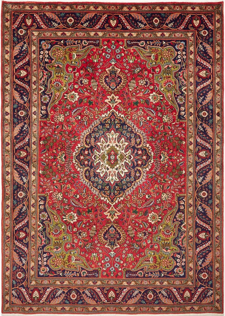Tabriz Tappeto persiano 210 x 290 Blu (Iran) Annodato A Mano