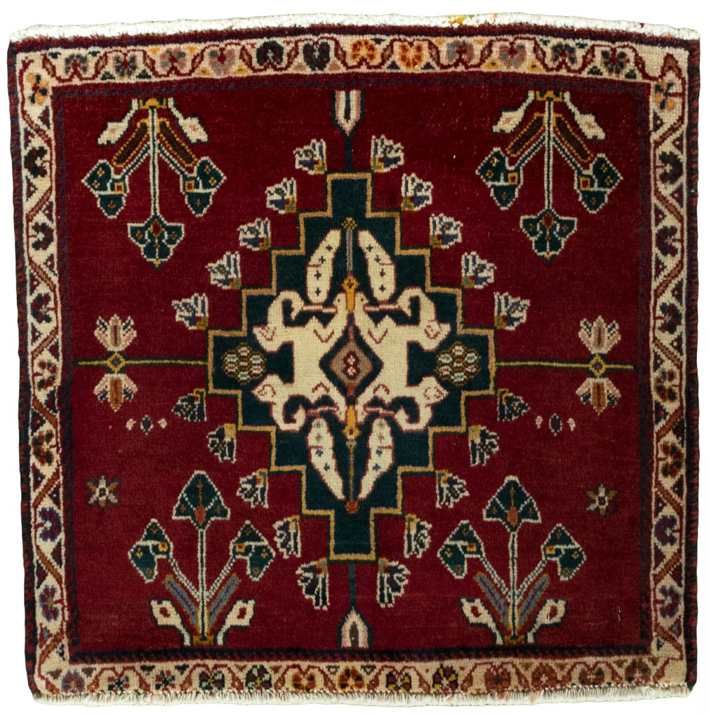 Shiraz Tappeto 60x60 Rosso (Iran) Annodato A Mano