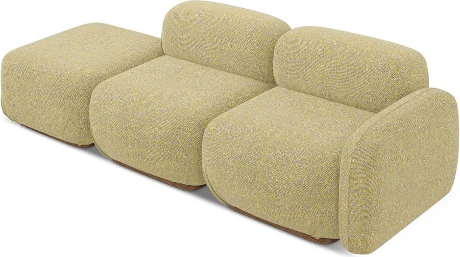 Chaise lounge componibile gialla (con penisola a destra) Ailani – Makamii