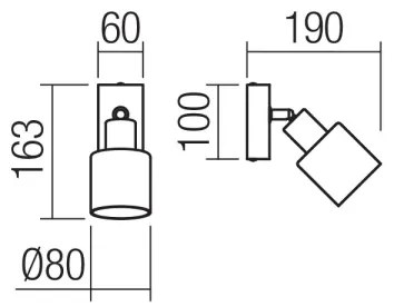 Redo 01-3984 - Faretto da parete ROTIS 1xE14/15W/230V