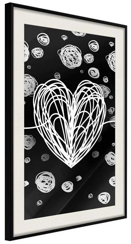 Poster  Entangled Heart  Cornice Quadri Cornice nera con pass-partout, Larghezza x Altezza Home decor 30x45