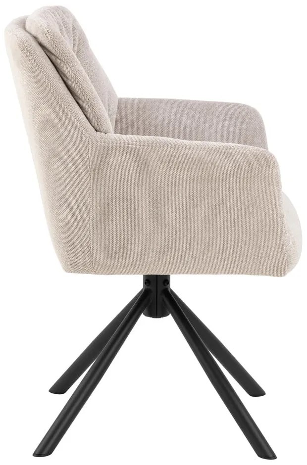 Sedia da pranzo beige in imbottito con braccioli Alonso – Actona