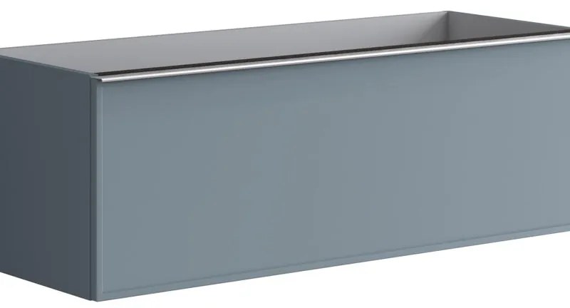 Mobile da bagno da fissare sotto lavabo L 120 x H 40 x P 45.5 cm indaco laccato, 2 cassetti Pixel frame