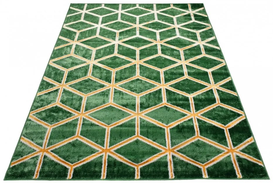 Tappeto moderno verde con originale motivo geometrico Larghezza: 120 cm | Lunghezza: 170 cm