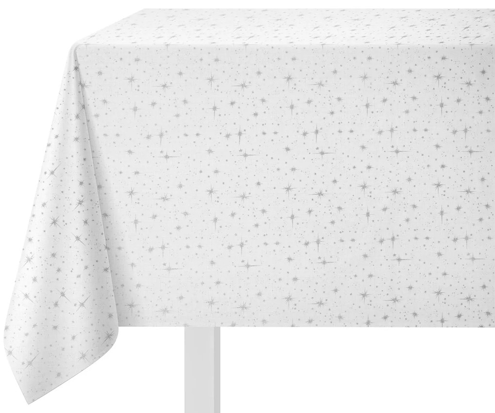 Tovaglia antimacchia 140x180 cm glitter argento natalizia