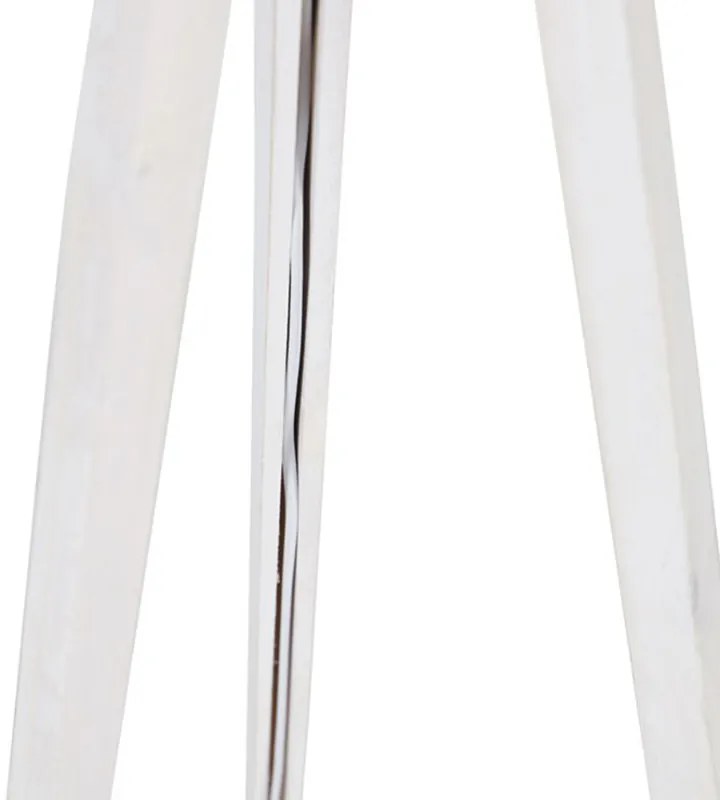 Lampada da terra moderna a treppiede bianca con paralume in lino bianco 45 cm - Tripod Classic