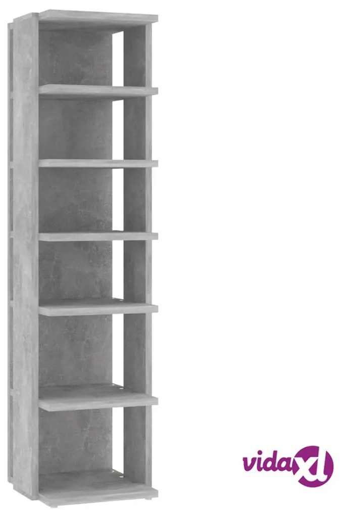 vidaXL Scarpiera Grigio Cemento 27,5x27x102 cm in Legno Multistrato