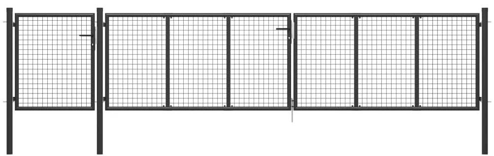 Cancello Per Giardino İn Acciaio 500x75 Cm Antracite /