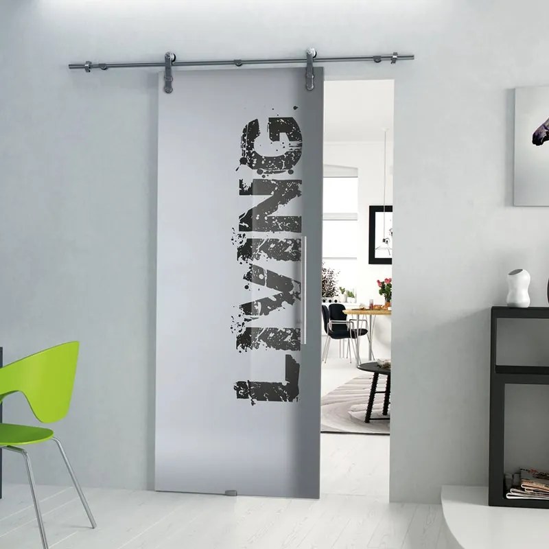 Porta scorrevole destra Living in alluminio multicolore, L 88 x H 215 cm, con binario Lux