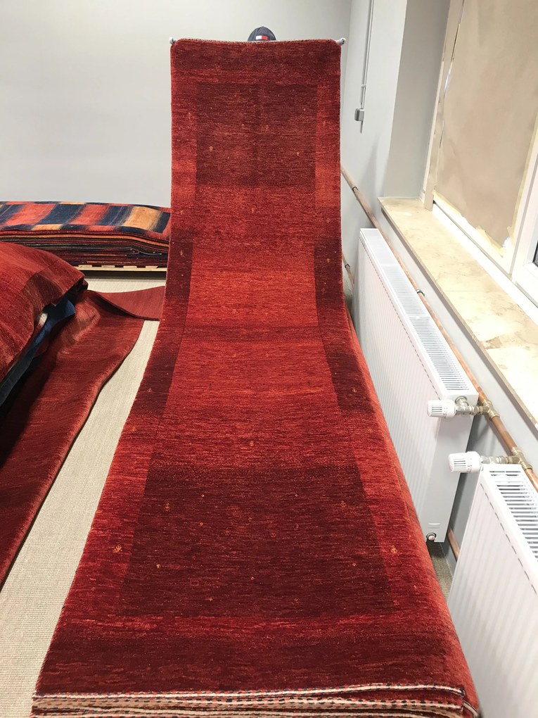 Loribaft Tappeto 80x310 Rosso (Iran) Annodato A Mano