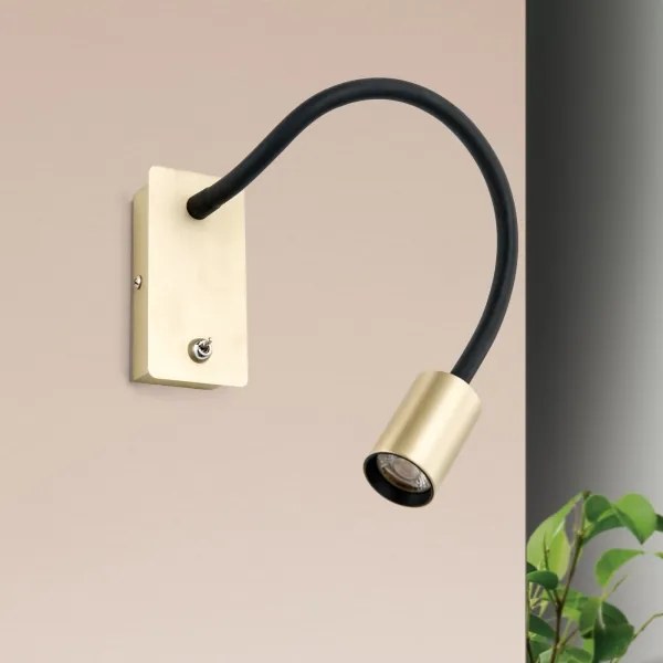 Orion WA 2-1342 - LED Lampada flessibile da parete piccola KURT LED/5W/230V oro