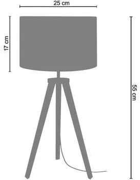 Tosel  Lampade d’ufficio lampada da comodino tondo legno taupe  Tosel