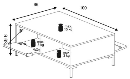 Tavolino da salotto FLOP bianco
