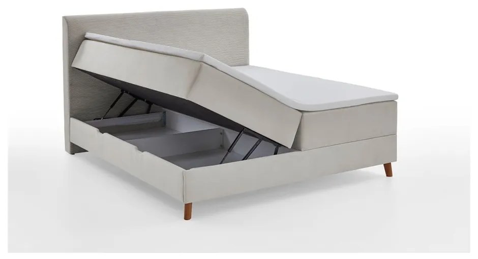 Letto boxspring beige con contenitore 180x200 cm Memphis - Meise Möbel