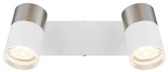 Globo 57851-2 - Faretto BRISBON 2xGU10/25W/230V bianco/cromo