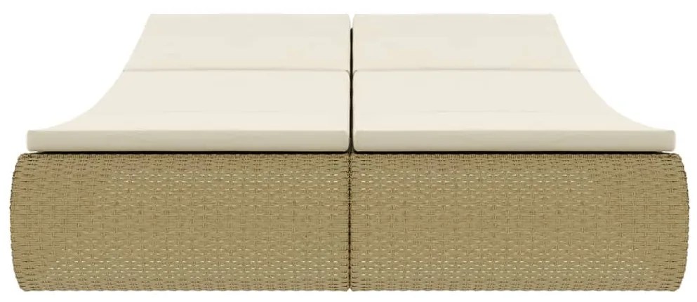 Lettino prendisole in polyrattan beige