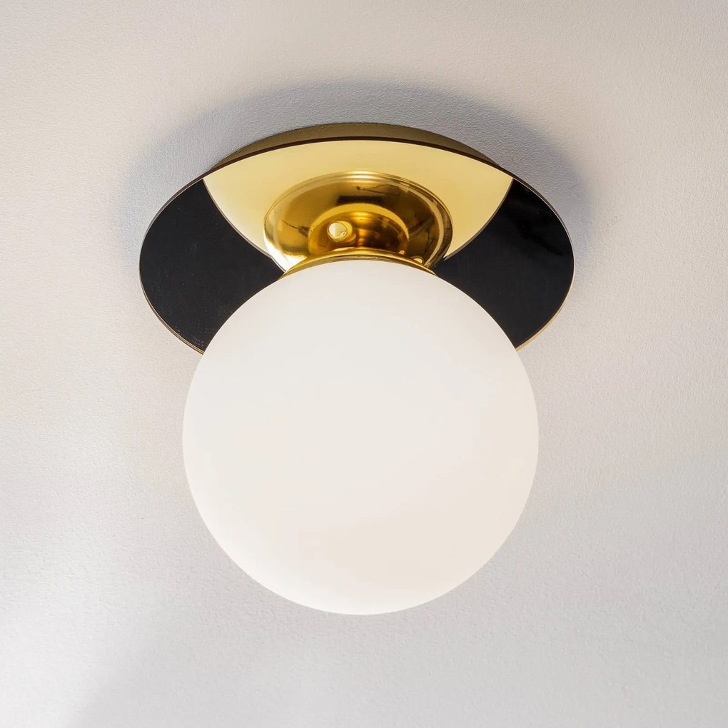 Eko-Light Plafoniera Plato, color oro, metallo, vetro opalino, Ø 25 cm