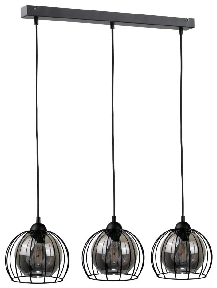 Lampadario a sospensione con filo SOLO BLACK 3xE27/60W/230V