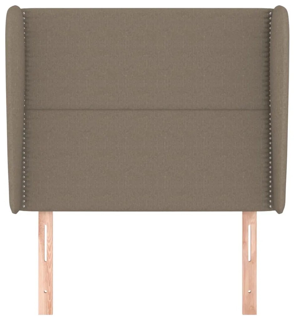 Testiera ad orecchio tortora 93x23x118/128 cm in tessuto