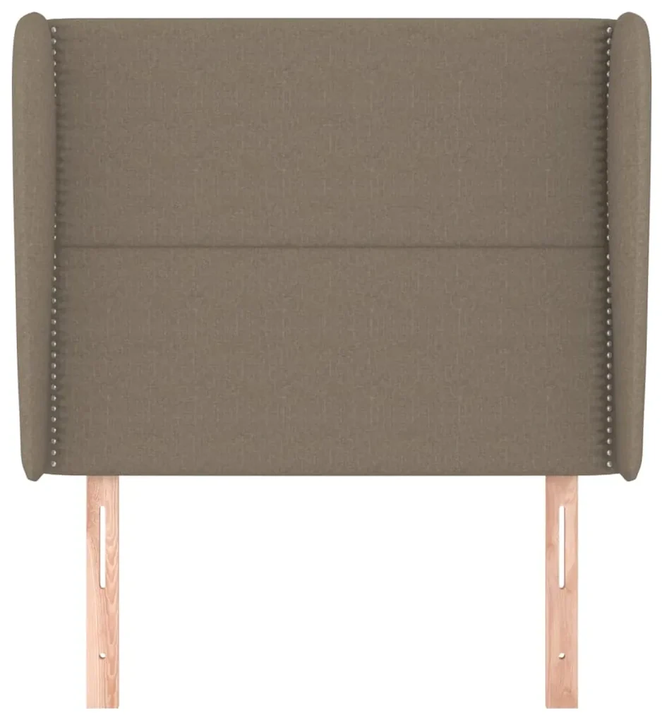 Testiera ad orecchio tortora 93x23x118/128 cm in tessuto