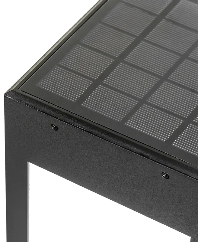 Lampada da esterno da terra nera 80 cm con luce dimmerabile e sensore solare - Charlotte