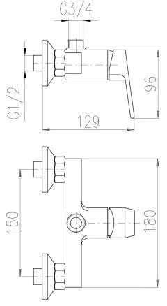 RAV Slezák CO182.5 - Miscelatore doccia COLORADO cromo lucido