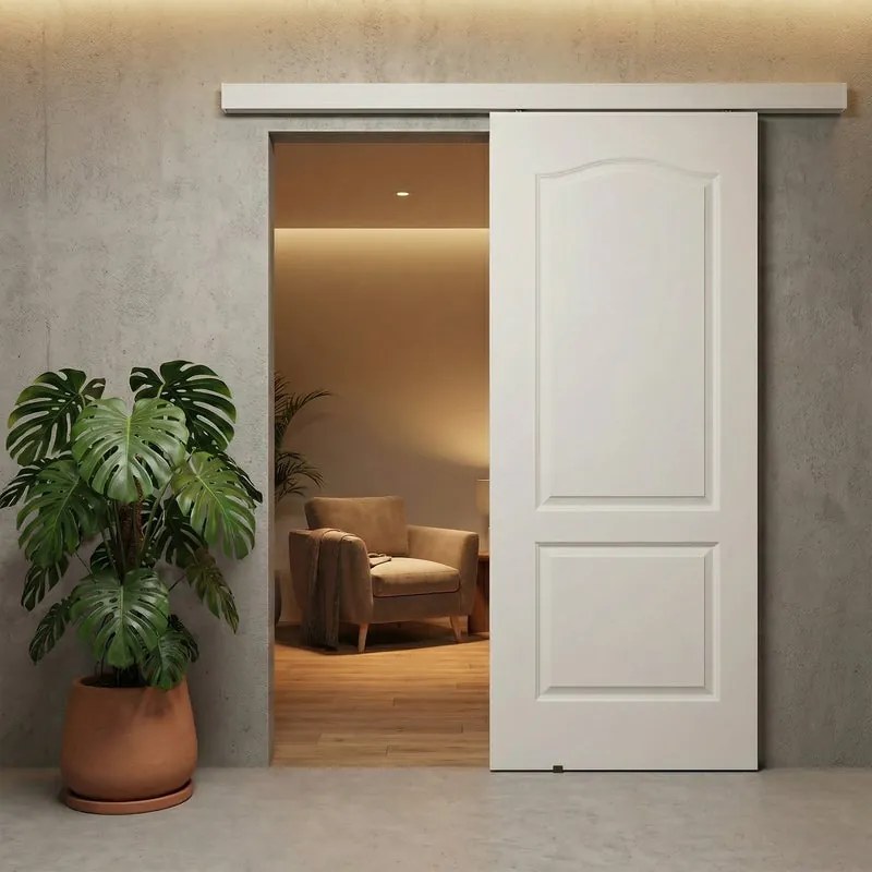 Porta scorrevole reversibile Ipanema in mdf bianco, L 93 x H 212 cm, con binario Meli